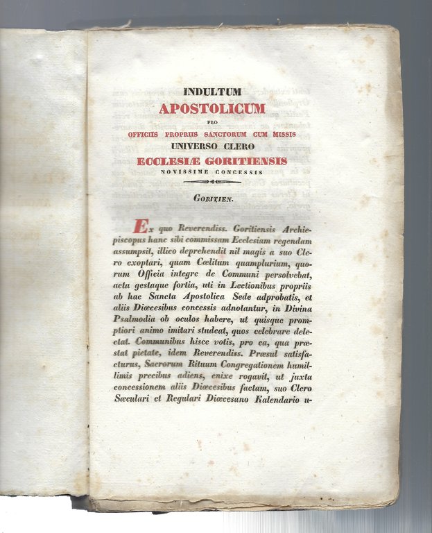 Proprium Sanctorum apostolicae sedis indultu Sanctae Metropolitanae Ecclesiae Goritiensis. Jussu …