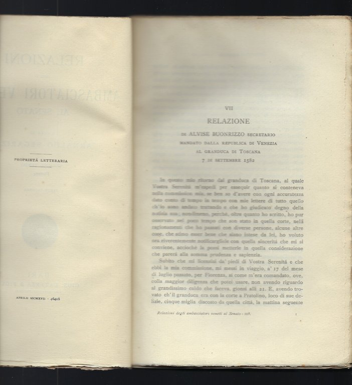 Relazioni degli ambasciatori veneti al Senato