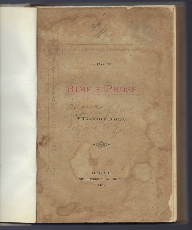 Rime e poesie di Carlo Favetti in vernacolo goriziano