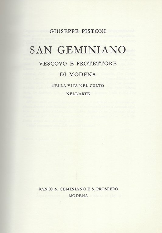 San Geminiano: Vescovo e protettore di Modena nella vita e …