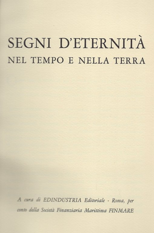 Segni d'eternità nel tempo e nella terra