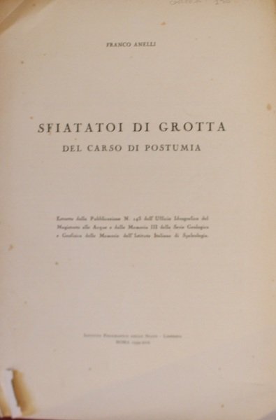 Sfiatatoi di grotta del Carso di Postumia