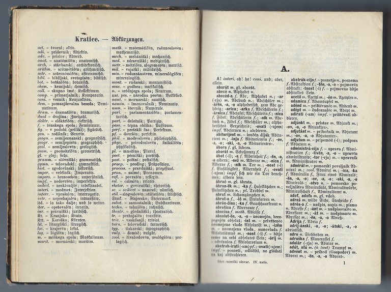 Slovensko-nemski slovar (Vocabolario Sloveno-Tedesco)