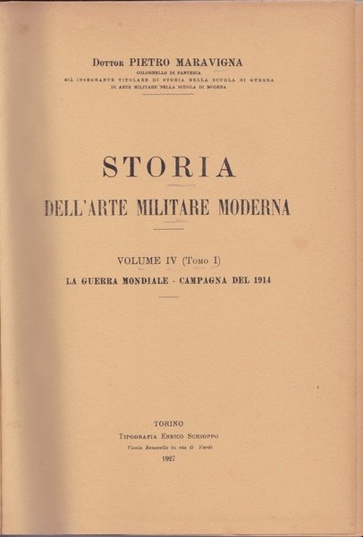 "Storia dell'Arte Militare Moderna"