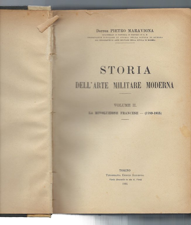 "Storia dell'Arte Militare Moderna"