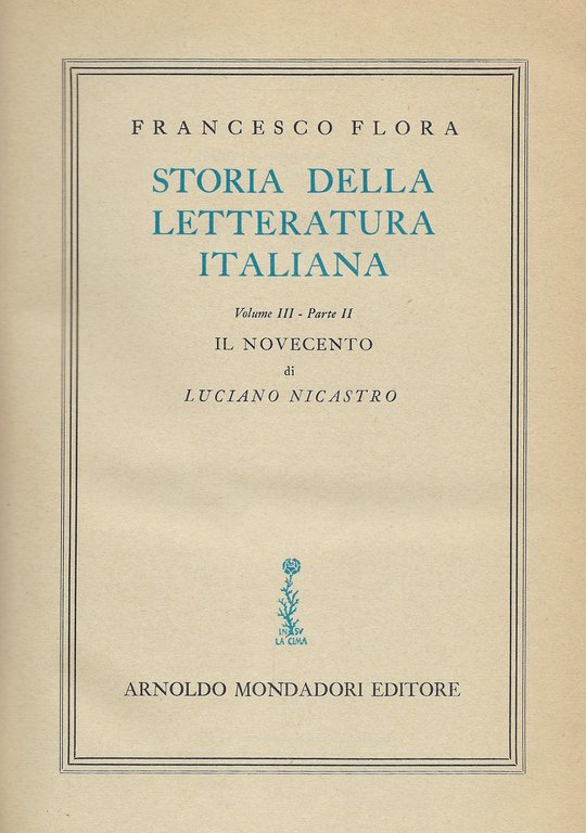 Storia della Letteratura Italiana