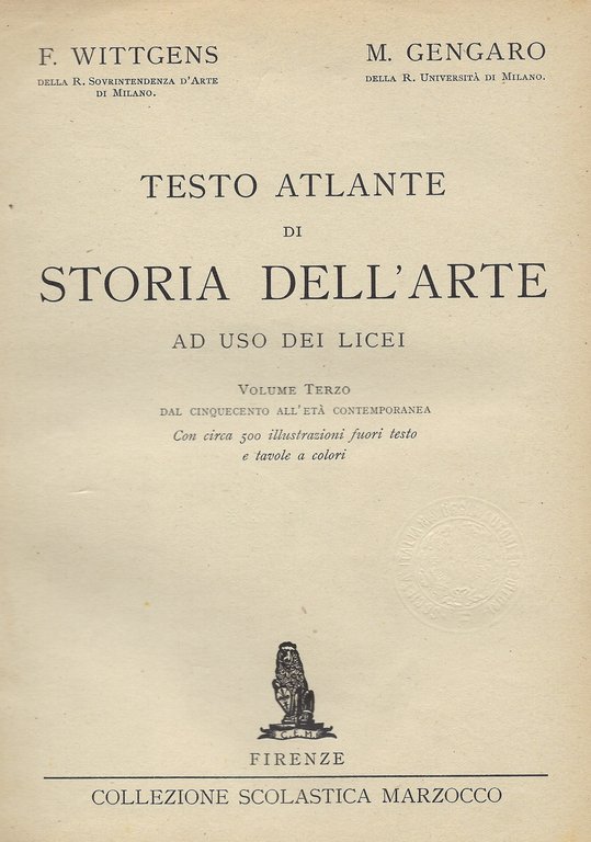 Testo atlante di storia dell'arte ad uso dei licei.