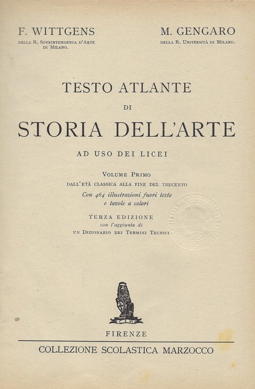 Testo atlante di storia dell'arte ad uso dei licei.