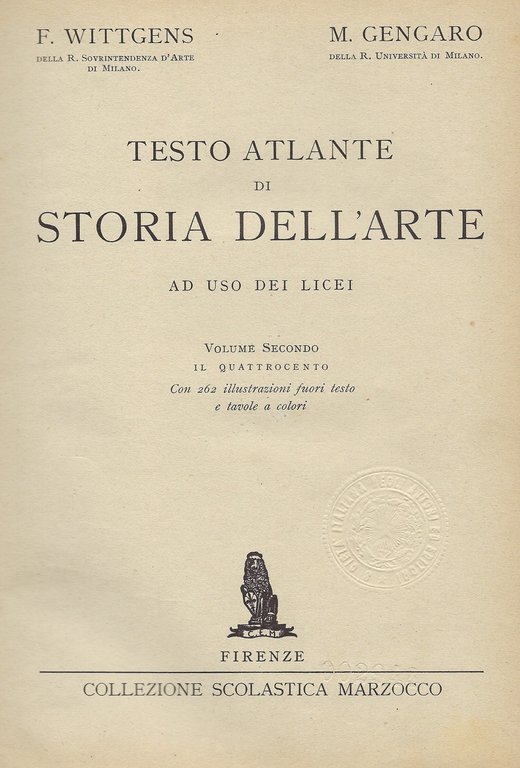 Testo atlante di storia dell'arte ad uso dei licei.