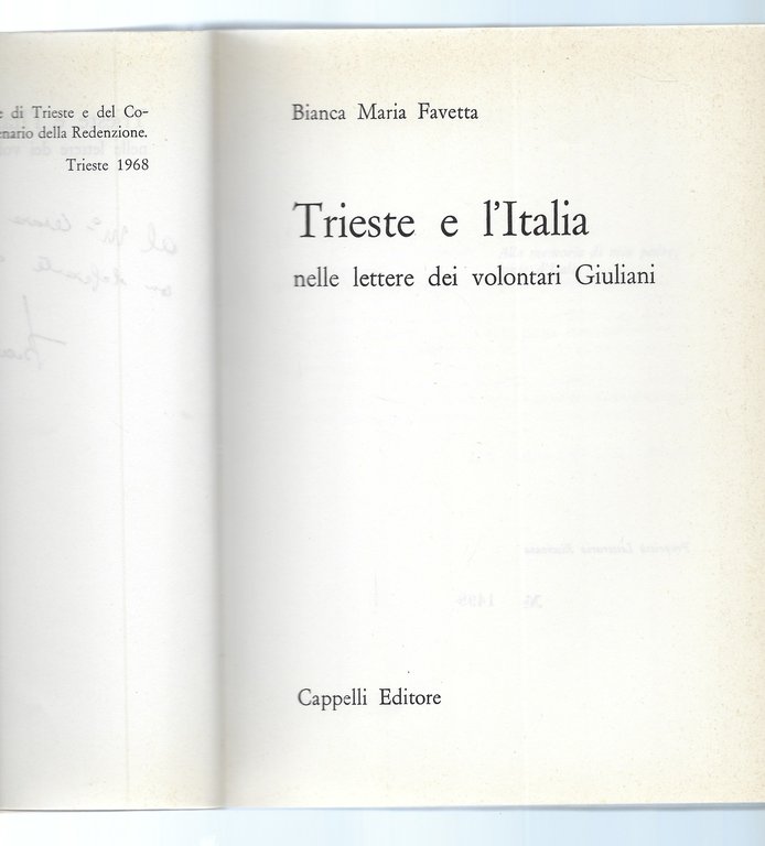 Trieste e l'Italia nelle lettere dei volontari Giuliani