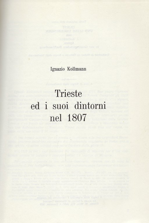 Trieste ed i suoi dintorni nel 1807