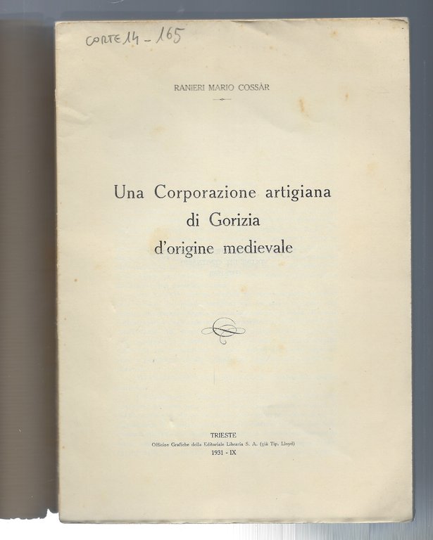 Una corporazione artigiana di Gorizia d'origne medievale