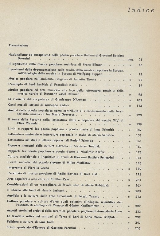 Valori e funzioni della cultura tradizionale