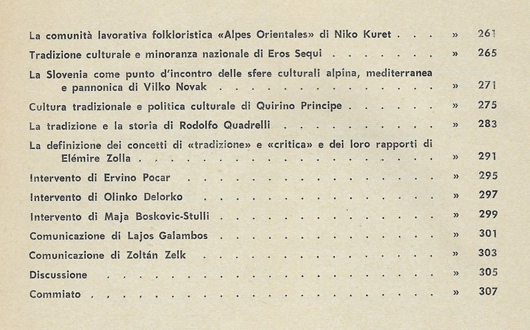 Valori e funzioni della cultura tradizionale