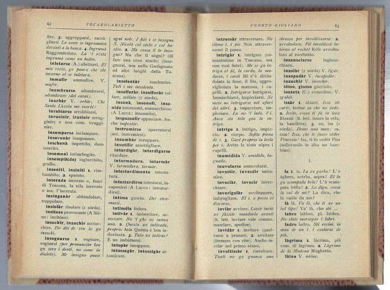 Vocabolarietto Veneto Giuliano