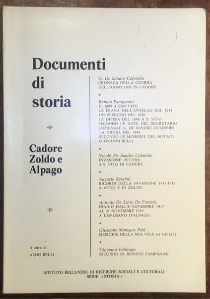 Documenti di storia. Cadore, Zoldo, Alpago