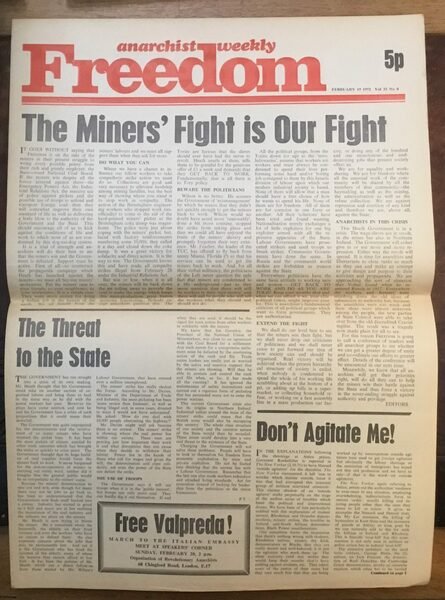 Anarchist weekly Freedom. February 19 1972. Vol. 33 No 8