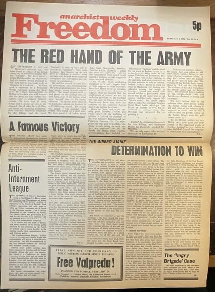 Anarchist weekly Freedom. February 5 1972. Vol. 33 No 6