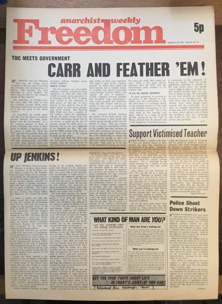 Anarchist weekly Freedom. March 18 1972. Vol. 33 No 12