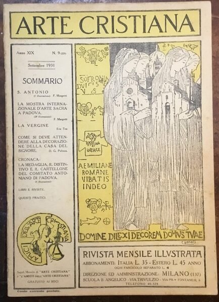 Arte Cristiana. Rivista mensile illustrata. Anno XIX n.9 Settembre 1931