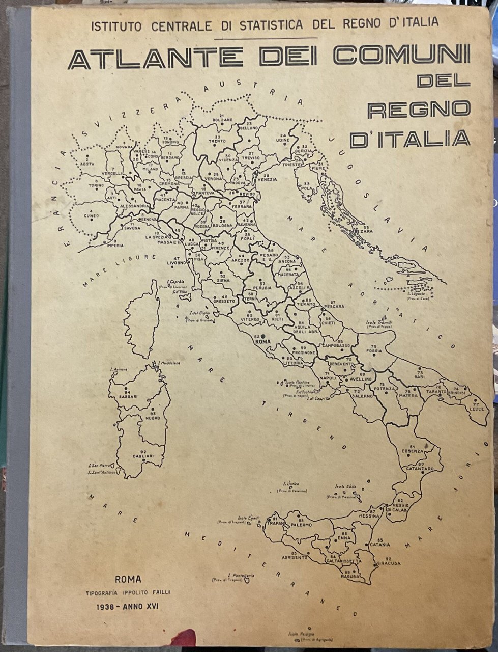 Atlante dei comuni del Regno d�Italia 1938 (non completo)