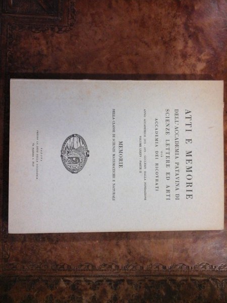 ATTI E MEMORIE DELL'ACCADEMIA PATAVINA DI SCIENZE LETTERE ED ARTI …