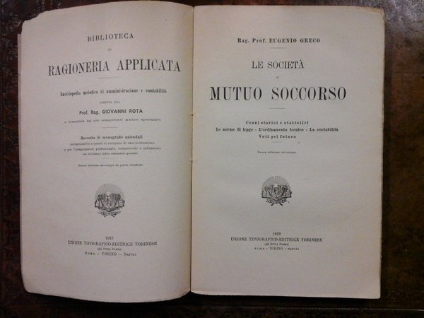 Biblioteca di ragioneria applicata. Le Società di Mutuo Soccorso
