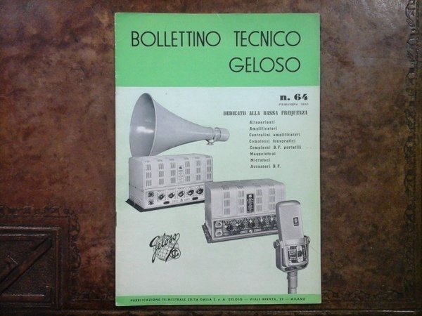 Bollettino tecnico Geloso num. 64. Primavera 1956