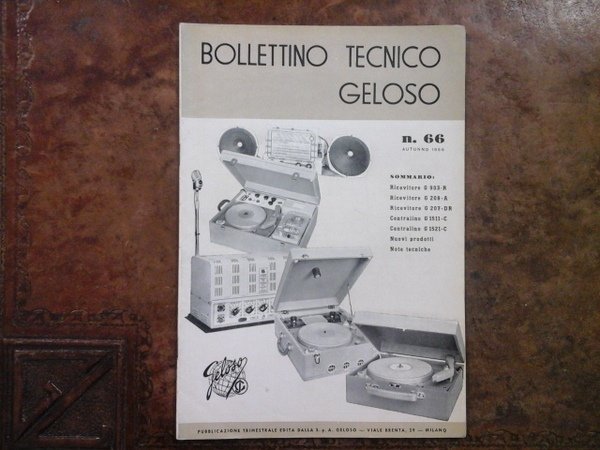 Bollettino tecnico Geloso num. 66. Autunno 1956