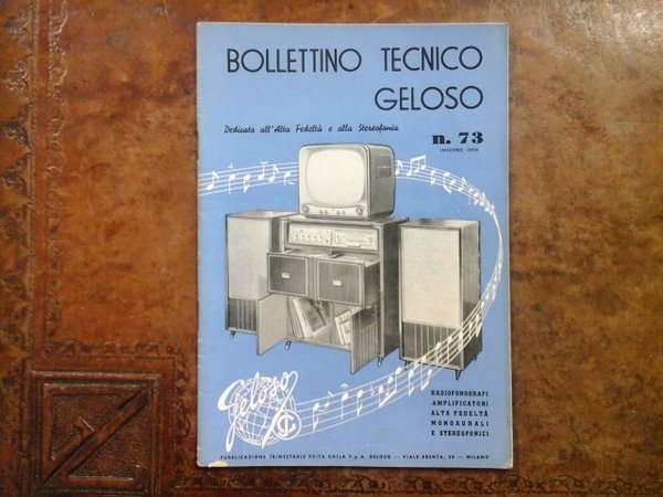 Bollettino tecnico Geloso num. 73. Inverno 1958