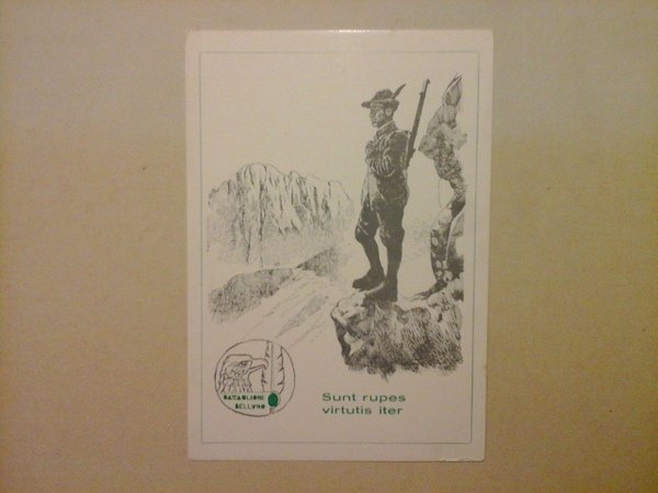 Cartolina / Postcard Alpini Sunt rupes virtutis iter
