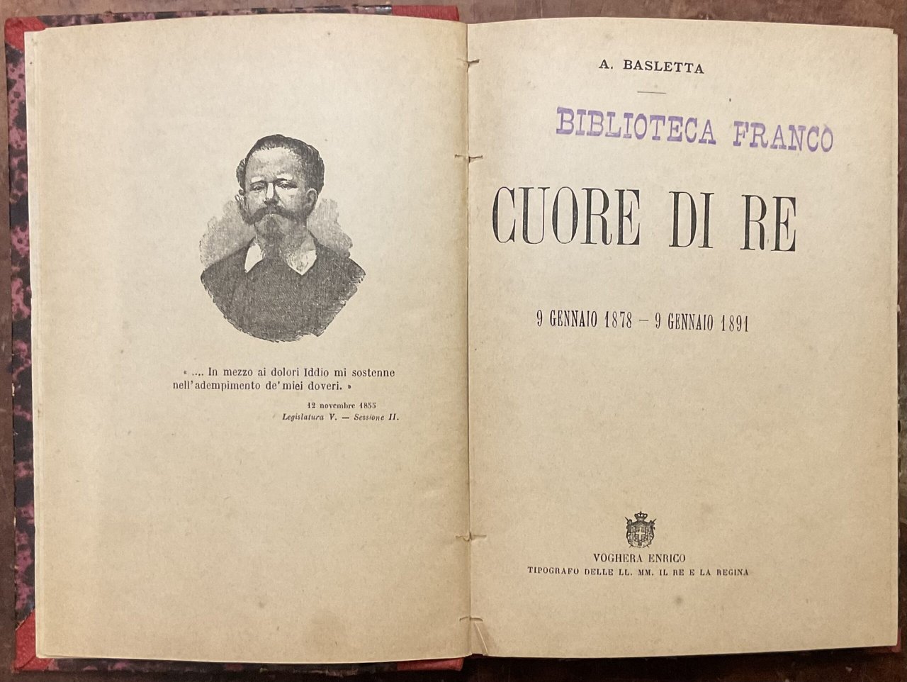 Cuore di Re. 9 Gennaio 1878 - 9 Gennaio 1891