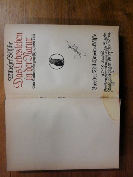 Das Liebesleben in der Natur. Eine Entwickelungs geschichte der Liebe. …