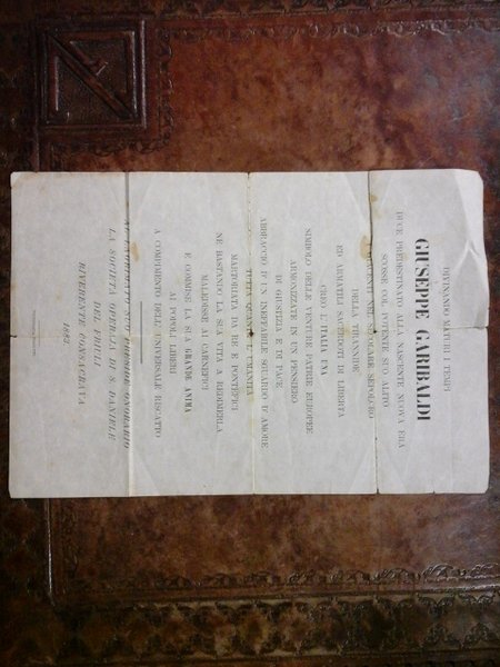 Divinando maturi i tempi Giuseppe Garibaldi. Società Operaia di S. …