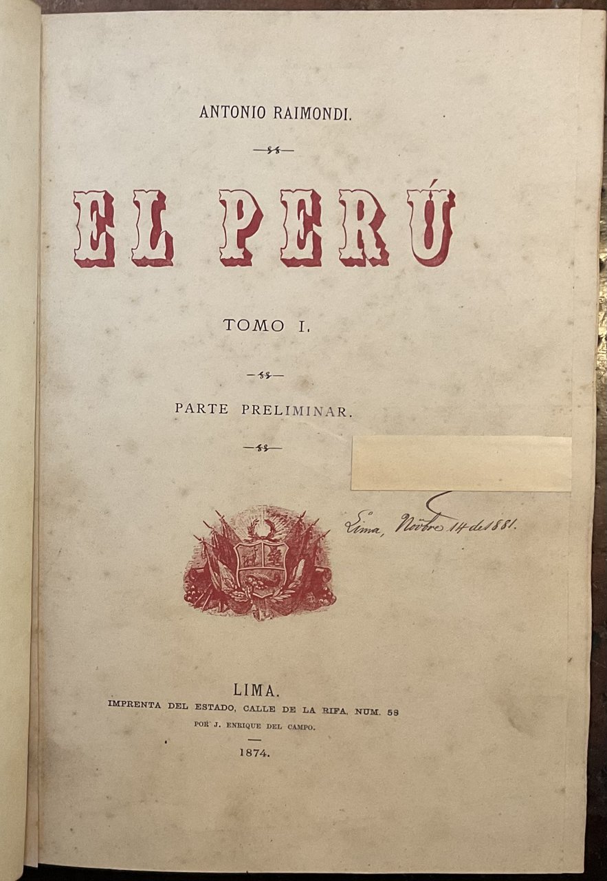 El Perù. Tomo I. Parte preliminar