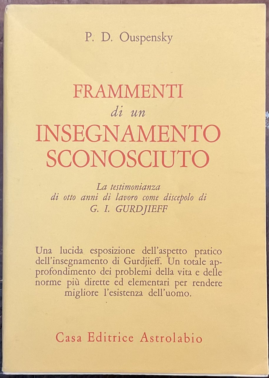 Frammenti di un insegnamento sconosciuto. La testimonianza di otto anni …