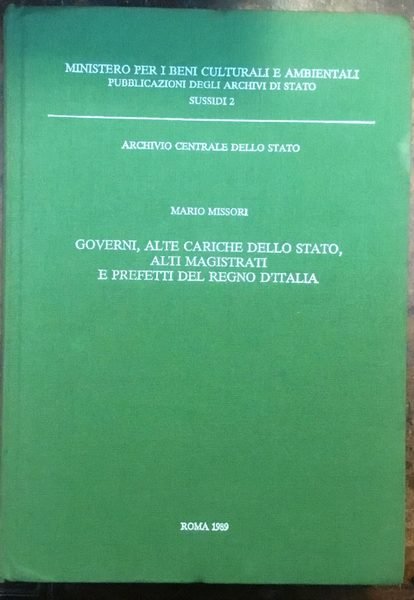 Governi, alte cariche dello Stato, alti magistrati e prefetti del …