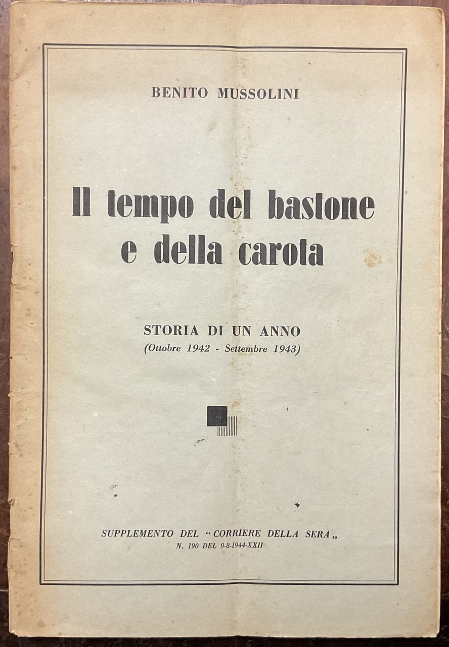 Il tempo del bastone e della carota. Storia di un … | Immagine principale