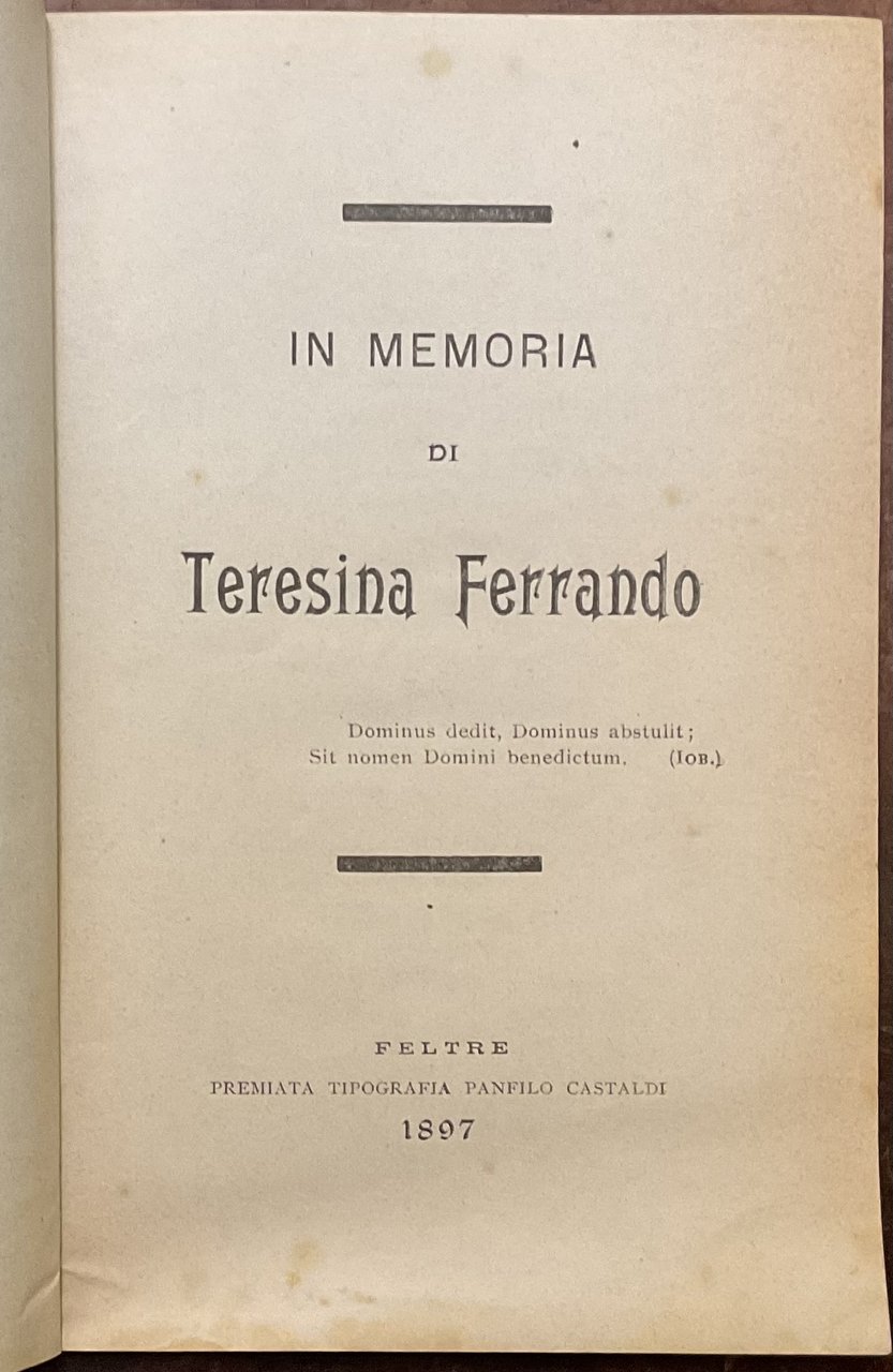 In memoria di Teresina Ferrando