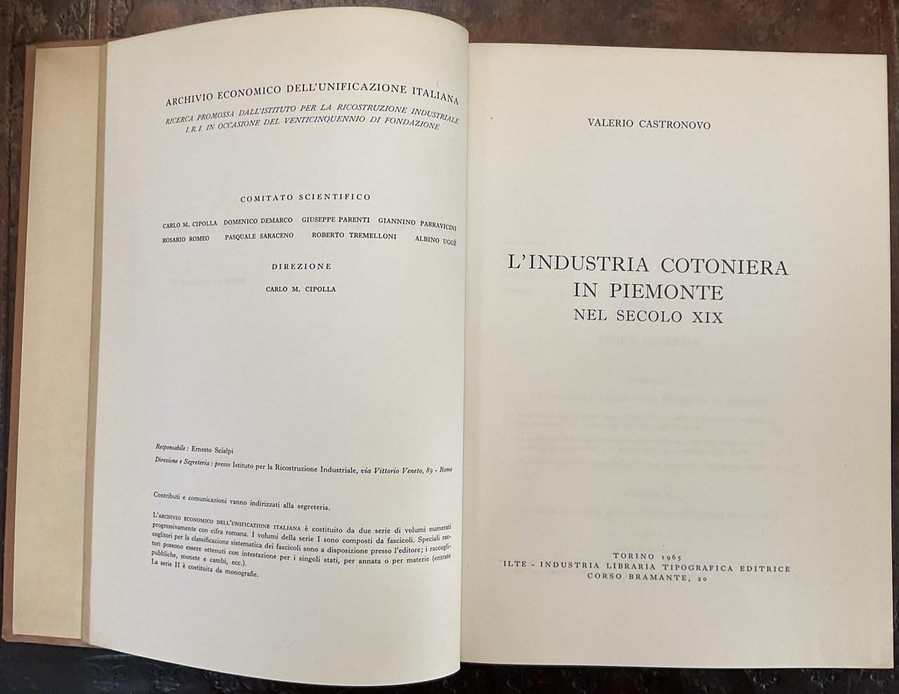 L’industria cotoniera in Piemonte nel secolo XIX. Archivio economico dell’unificazione …