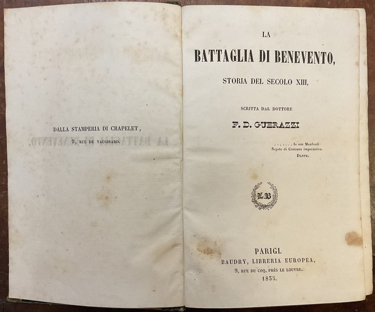 La battaglia di Benevento. Storia del secolo XIII