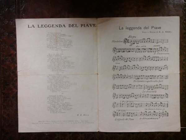 La leggenda del Piave. Spartito