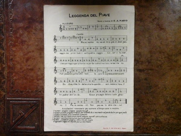 La leggenda del Piave. Spartito