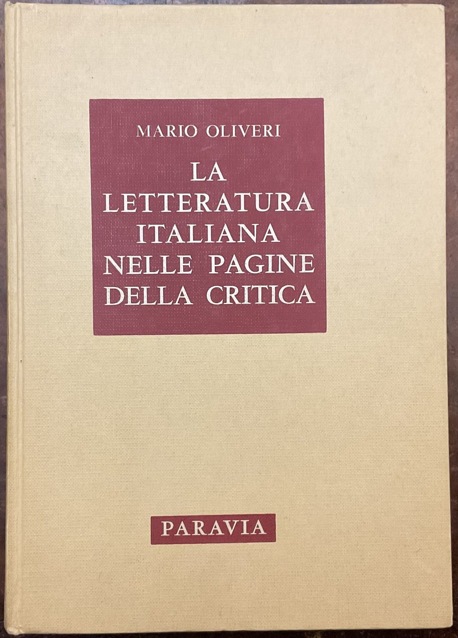 La letteratura italiana nelle pagine della critica