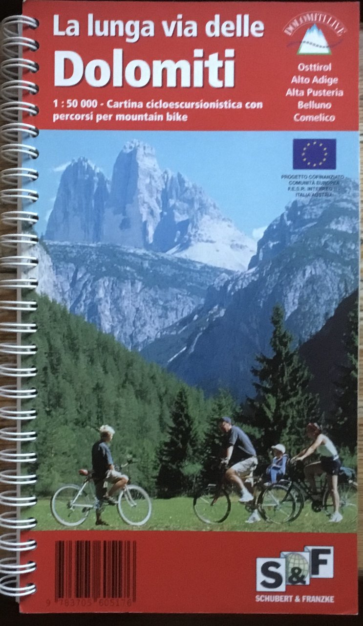 La lunga via delle Dolomiti. 1: 50000- Cartina cicloturistica con …