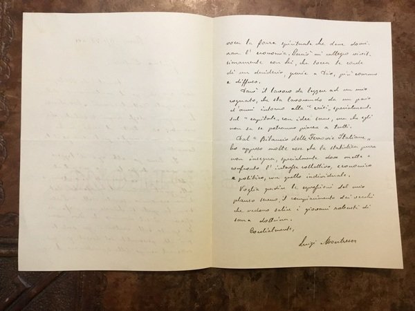 Lettera autografa di Luigi Montresor