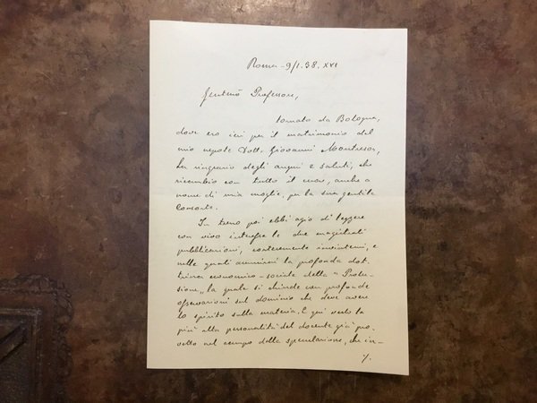 Lettera autografa di Luigi Montresor