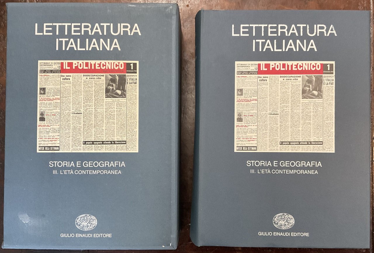Letteratura italiana Einaudi. Storia e geografia. Volume III: L’età contemporanea | Immagine principale