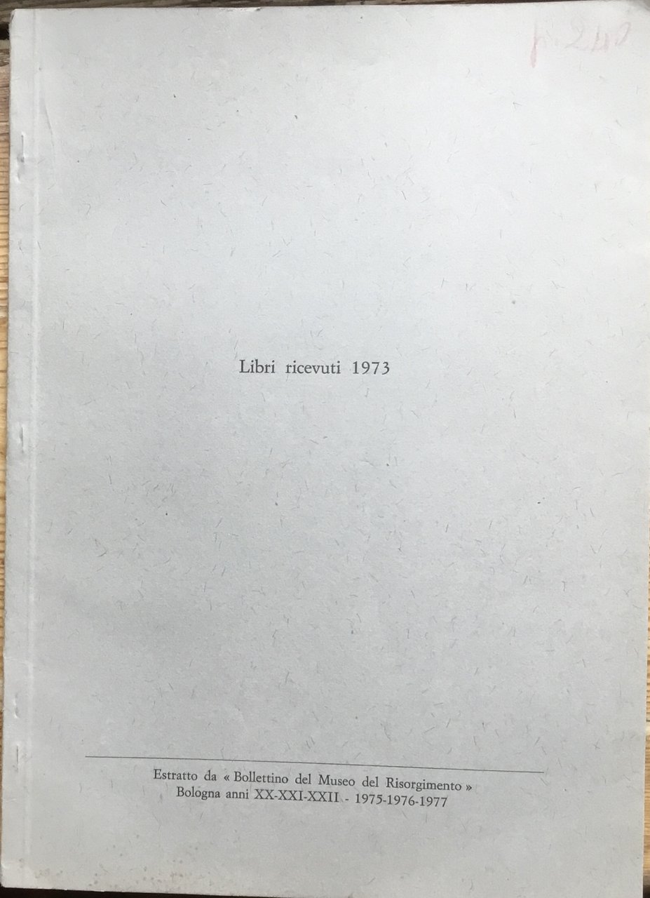 Libri ricevuti 1973