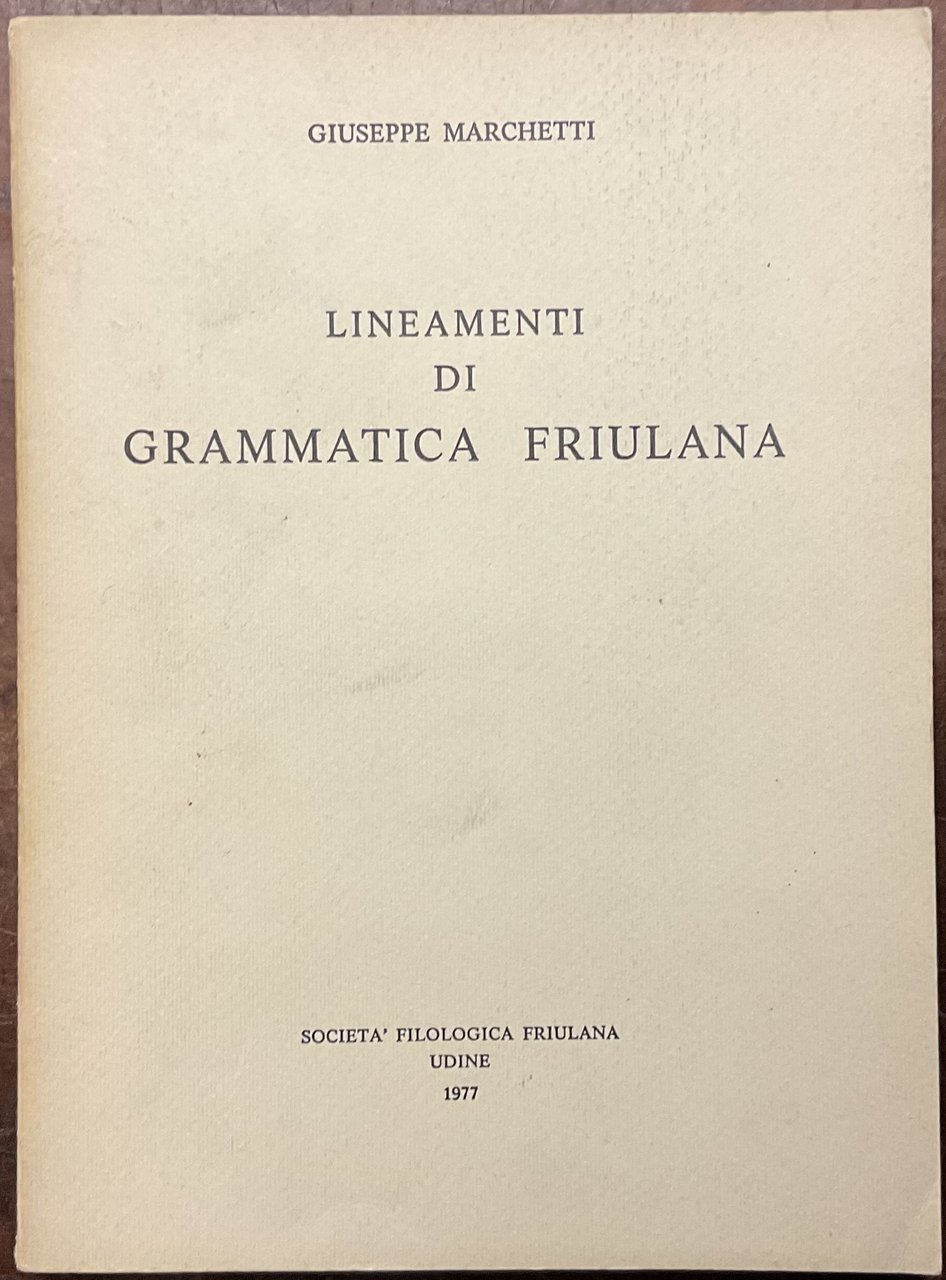 Lineamenti di grammatica friulana | Immagine principale